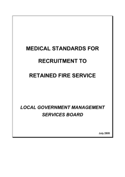 medical standards &ndash;recruitment to retained fire service