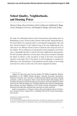 School Quality, Neighborhoods, and Housing Prices