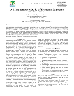 A Morphometric Study of Humerus Segments