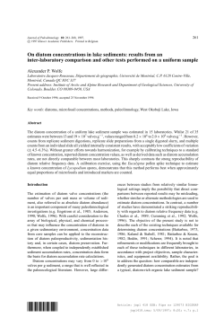 On diatom concentrations in lake sediments