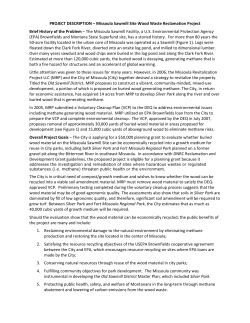 PROJECT DESCRIPTION &ndash; Missoula Sawmill Site