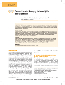The multifaceted interplay between lipids and epigenetics