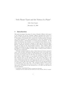 Verb Phrase Types and the Notion of a Phase