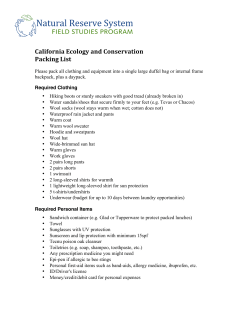 California Ecology and Conservation Packing List