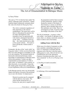 The Art of Ornamentation in Baroque Music by Nancy Wilson