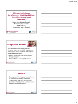 Distinguishing Between Early/Pre