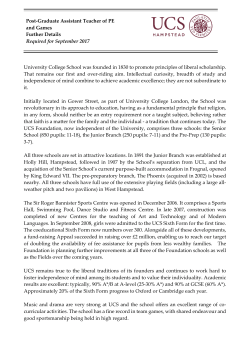 Post-Graduate Assistant Teacher of PE and Games Further Details