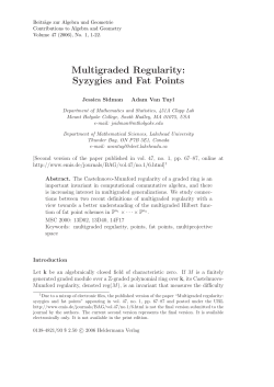 Multigraded Regularity: Syzygies and Fat Points