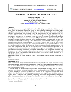 THE CONCEPT OF RIGHTS &ndash; TO BE OR NOT TO BE?