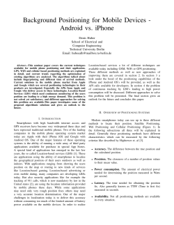 Background Positioning for Mobile Devices