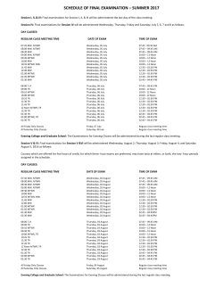 Final Exam Schedule