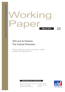 AFD and its Parteners - The Cultural Dimension