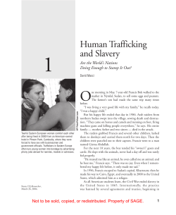 Human Trafficking and Slavery