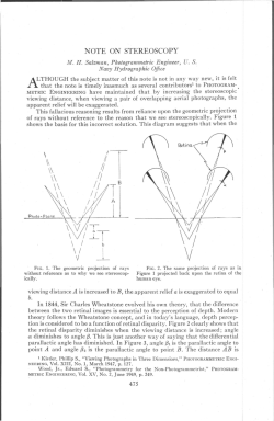 Note On Stereoscopy