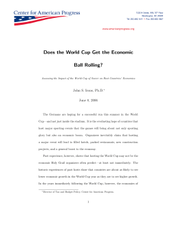 Does the World Cup Get the Economic Ball Rolling?