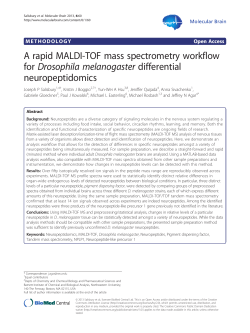 A rapid MALDI-TOF mass spectrometry workflow forDrosophila