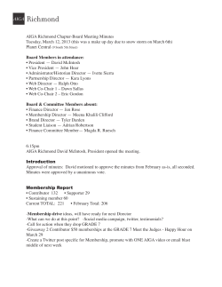 AIGA Richmond Chapter-Board Meeting Minutes Tuesday, March 12