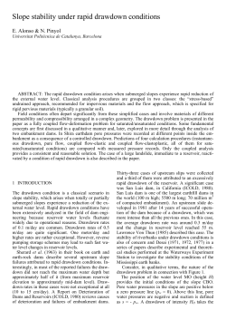 Slope stability under rapid drawdown conditions