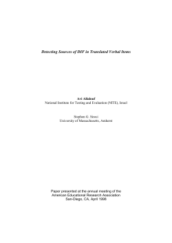 Detecting Sources of DIF in Translated Verbal Items