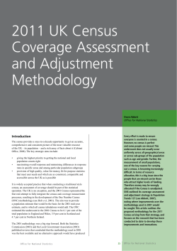 2011 UK Census Coverage Assessment and Adjustment Methodology
