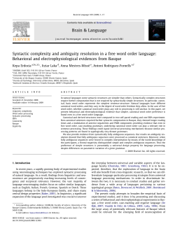 Syntactic complexity and ambiguity resolution in a free word order