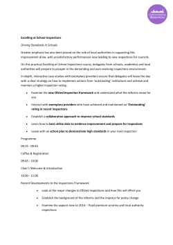 Excelling at School Inspections1