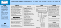 Cross-cultural Adaptation and Validation of the Singing Voice