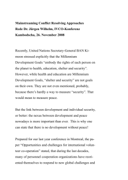 The Civil Peace Service as nexus between Development Cooperatio