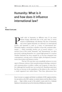 Humanity: What is it and how does it influence