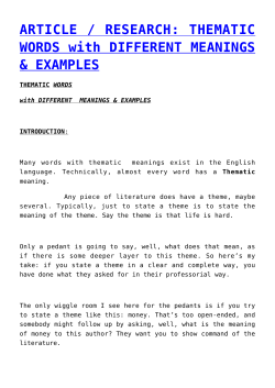 ARTICLE / RESEARCH: THEMATIC WORDS with