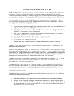 school parent involvement plan