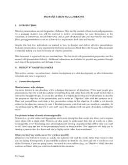 presentation suggestions