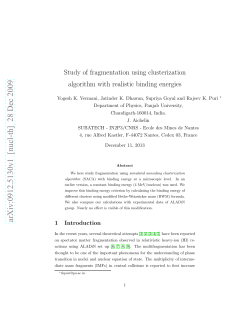 Study of fragmentation using clusterization algorithm with realistic