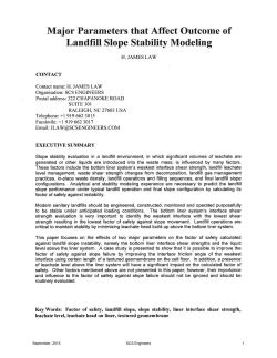 Major Parameters that Affect Outcome of Landfill Slope Stability
