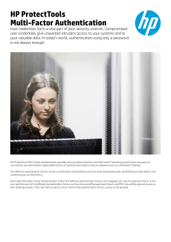 HP ProtectTools Multi-Factor Authentication