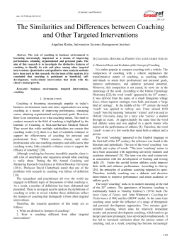 The Similarities and Differences between Coaching and Other