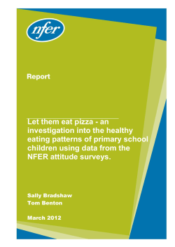 Let them eat pizza - an investigation into the healthy eating patterns