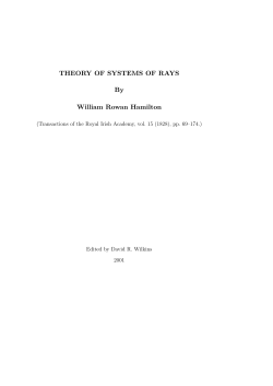 Theory of Systems of Rays