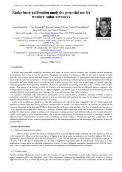 Radar inter-calibration analysis: potential use for weather radar