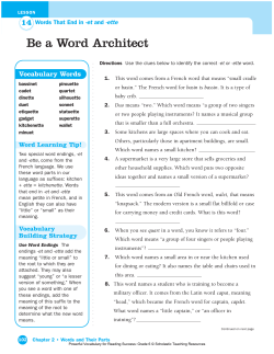 Be a Word Architect