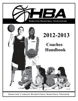 Coaches Handbook - Hamilton Basketball Association