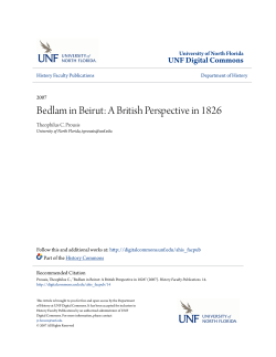 Bedlam in Beirut: A British Perspective in 1826