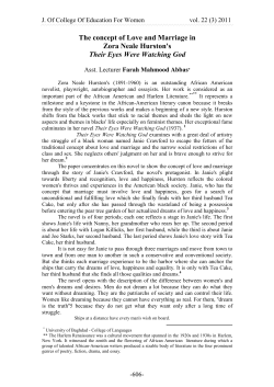 The concept of Love and Marriage in Zora Neale Hurston`s Their