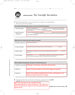 GUIDED READING The Scientific Revolution