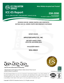 ESR-2990 - Appleton Supply Co. Inc. - ICC-ES