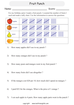 Fruit Punch - Math in English