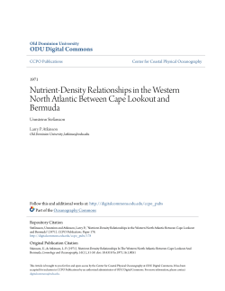 Nutrient-Density Relationships in the Western North Atlantic