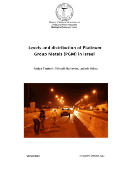 Levels and distribution of Platinum Group Metals (PGM) in Israel