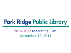 2015-2017 Marketing Plan November 10, 2015