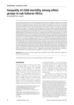 Inequality of child mortality among ethnic groups in sub